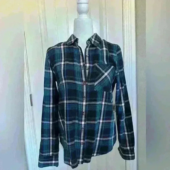 Girl krazy, Boyfriend Plaid button up, Size M - Picture 1 of 10